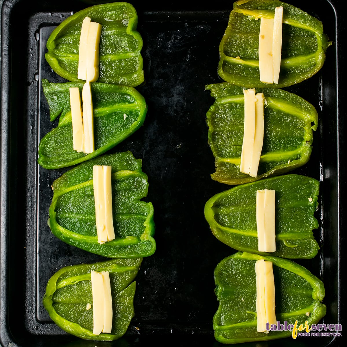 Green Peppers Stuffed with Cheese Sticks