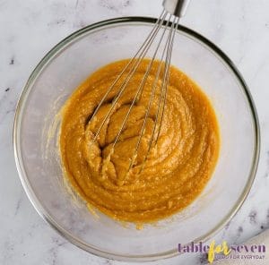 Peanut Butter Chocolate Chip Cookies mixing ingredients