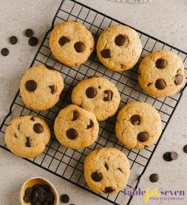 Peanut Butter Chocolate Chip Cookies ready out of oven