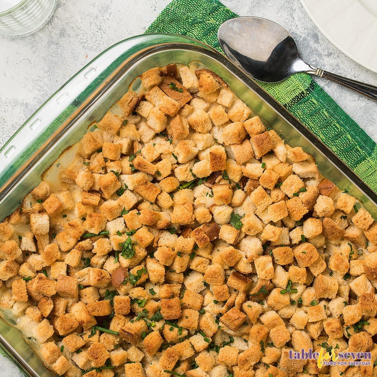 Chicken and Dressing Casserole served