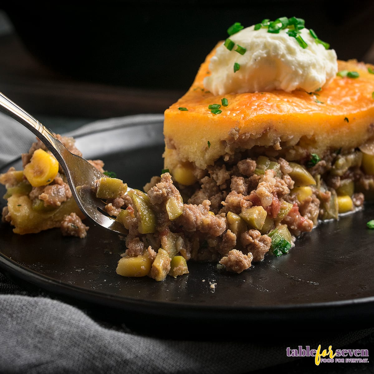 Close-up view of tamale pie