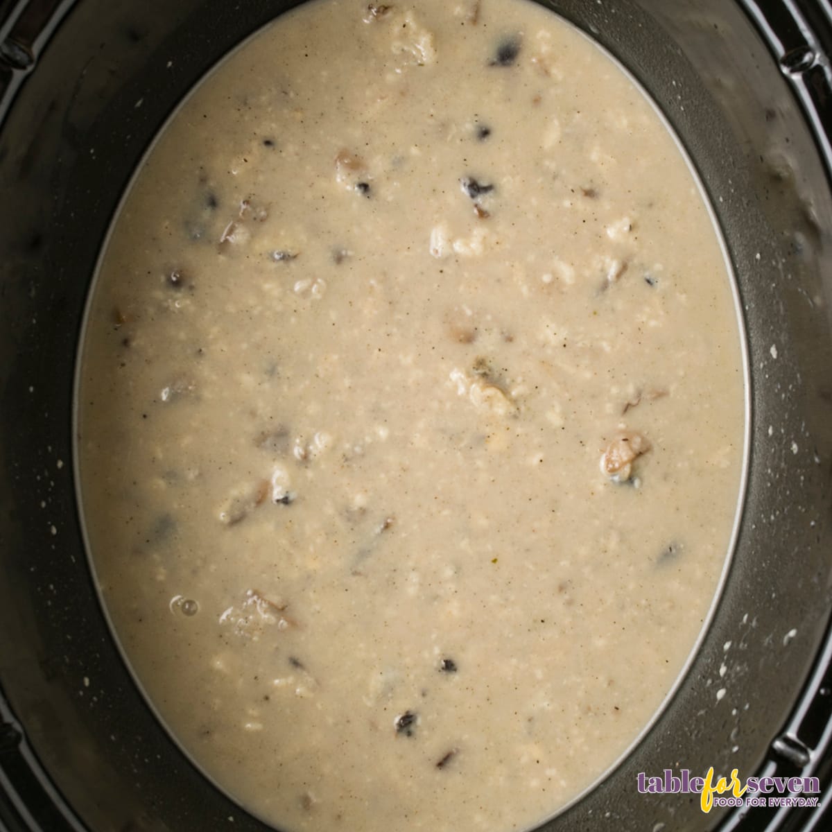 Cream of mushroom soup in crock pot