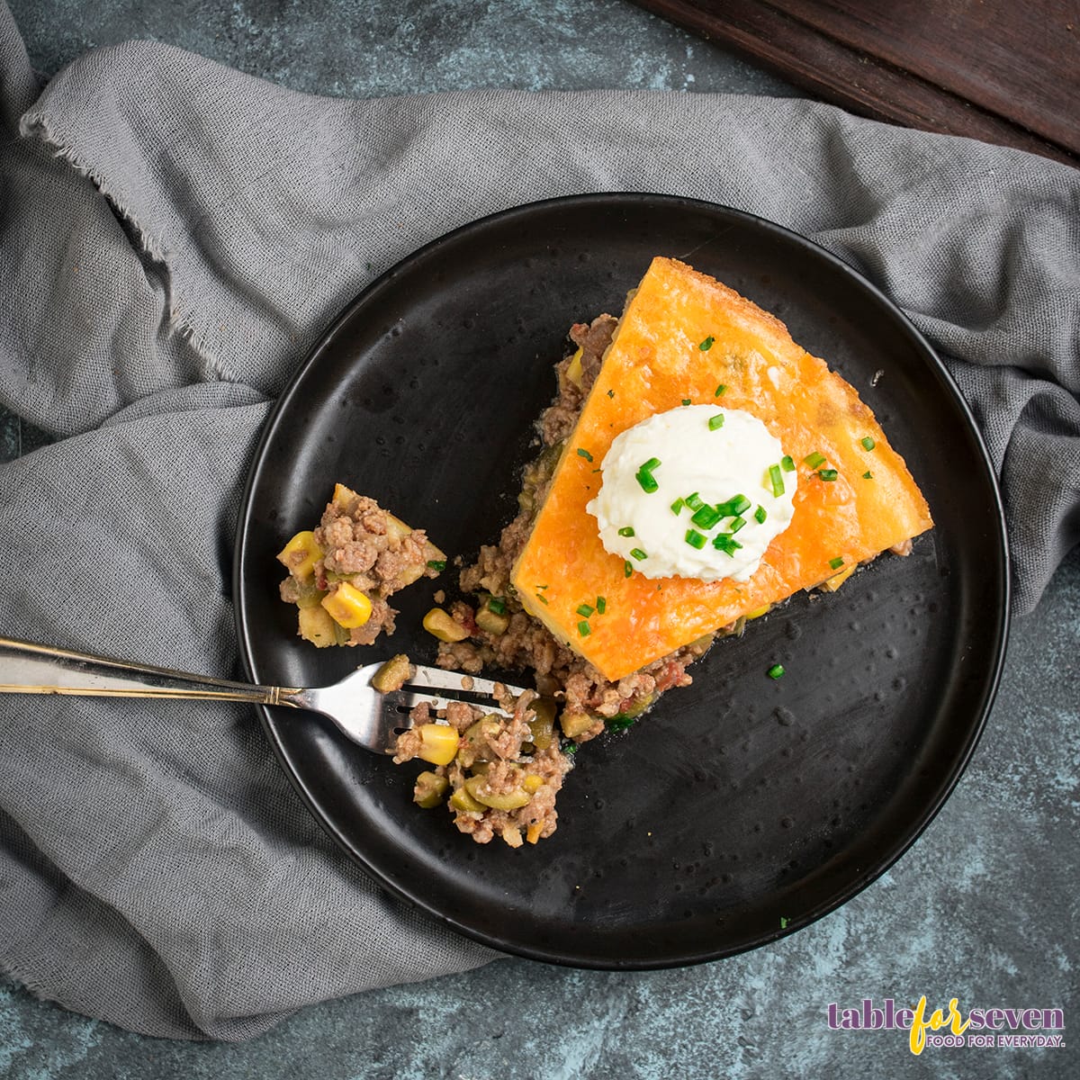 Top view of tamale pie