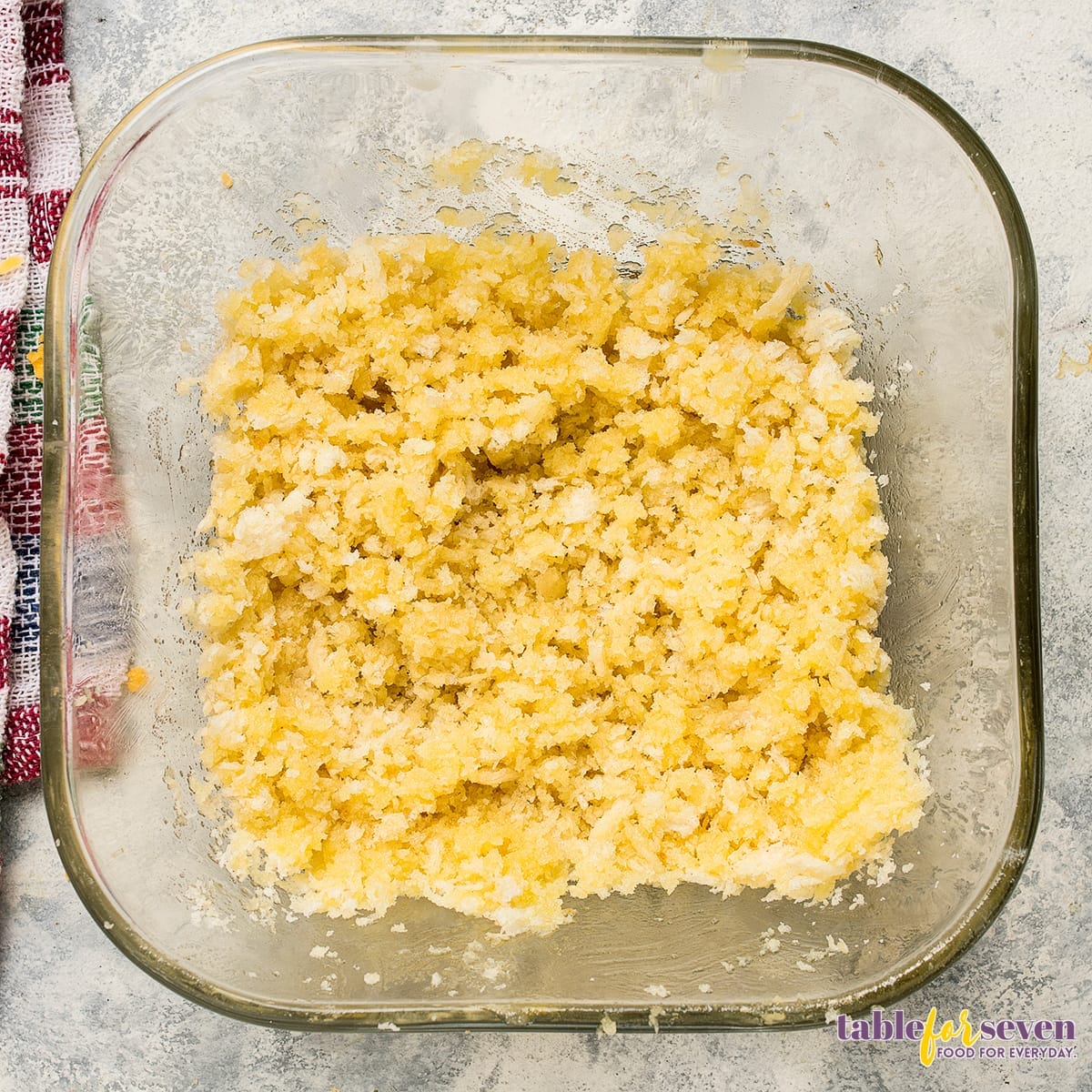 Panko breadcrumbs mixed with butter for a crunchy topping