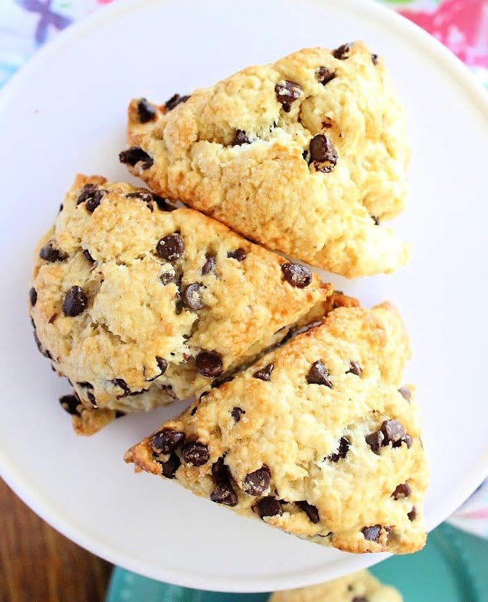 Air Fryer Chocolate Chip Scones top