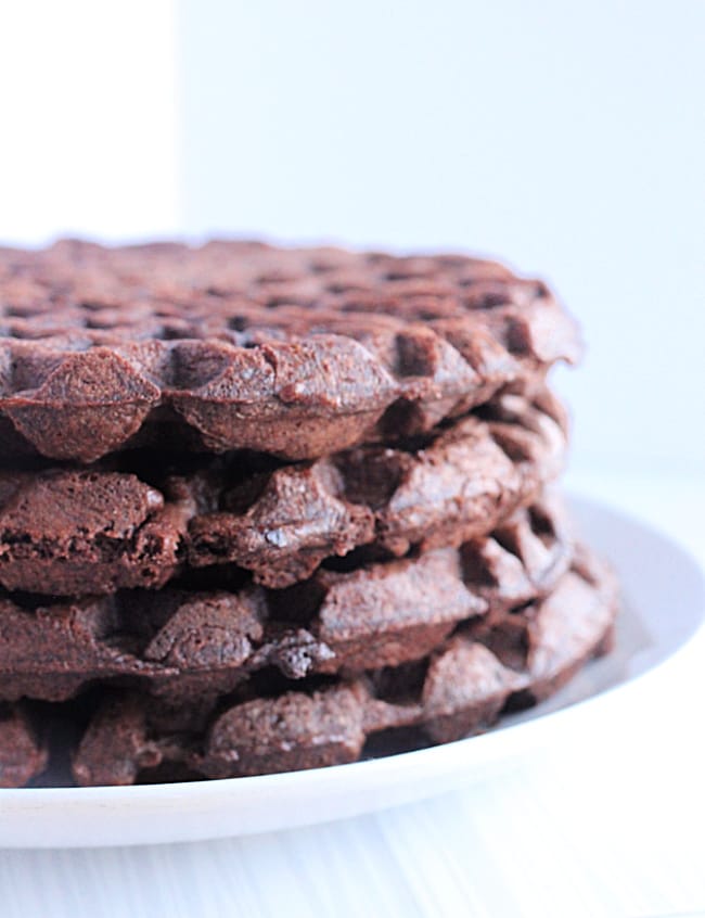 Brownie Mix Waffles pile