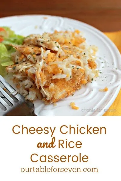 Cheesy Chicken and Rice Casserole pin