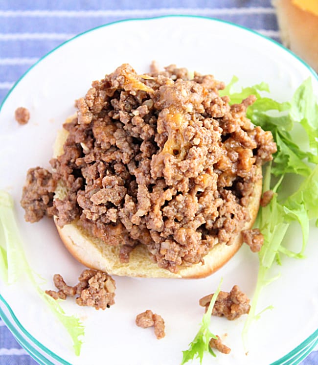 Crock Pot Cheeseburgers top off