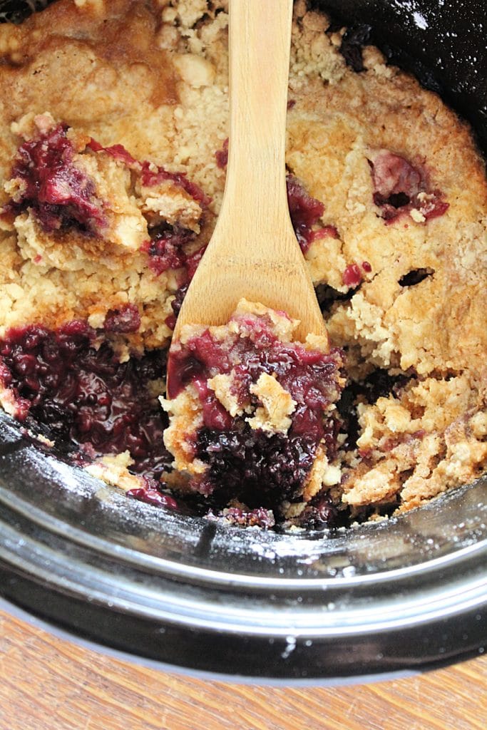 Crock Pot Mixed Berry Cobbler - Table for Seven