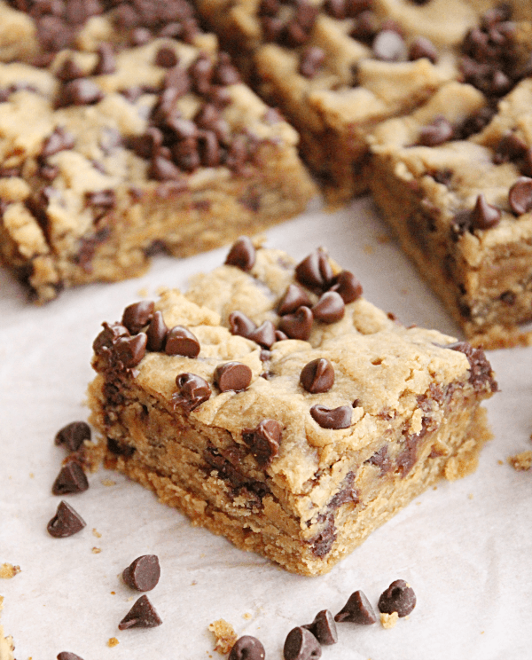 Crock Pot Peanut Butter Chocolate Chip Blondies