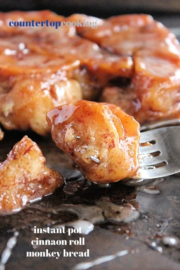 Instant Pot Cinnamon Roll Monkey Bread pin