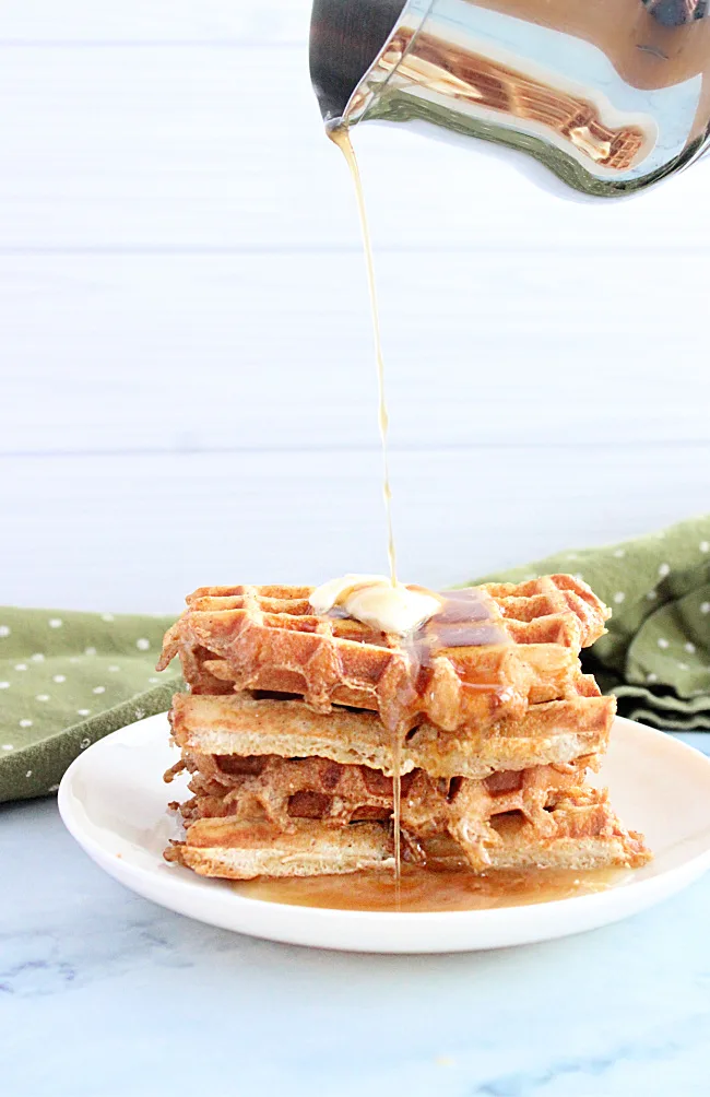 Peanut Butter French Toast on mini waffle maker