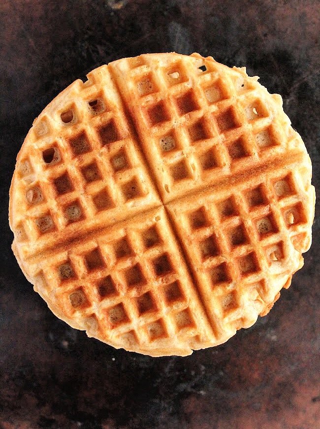 Whole Wheat Maple Sugar Waffles top view