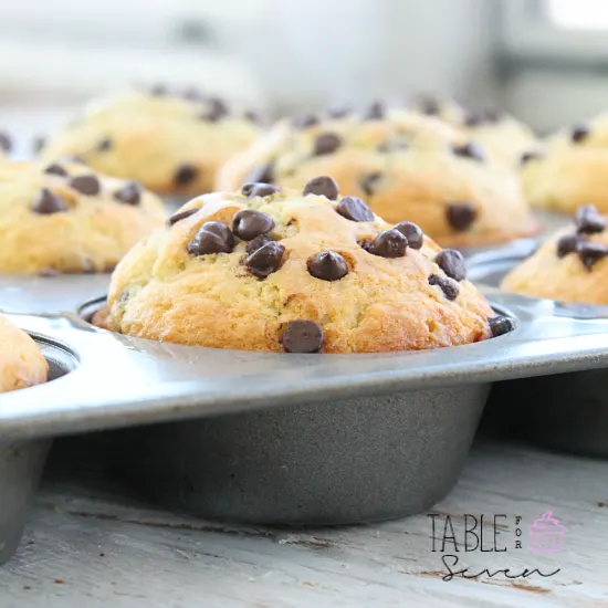Chocolate Chip Orange Muffins on a tray
