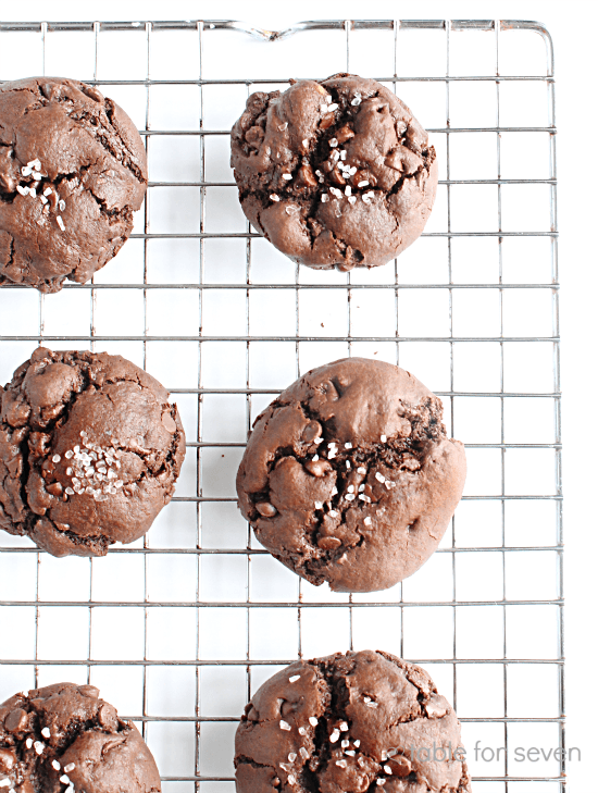 Coconut Oil and Sea Salt Brownie Cookies on a tray