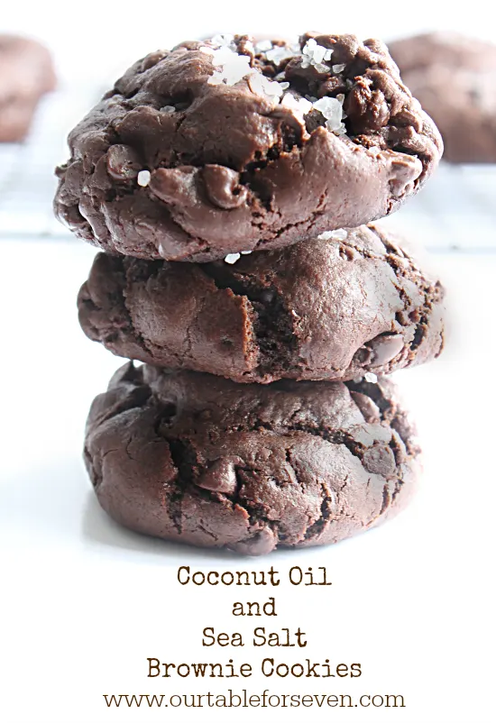 Coconut Oil and Sea Salt Brownie Cookies pin