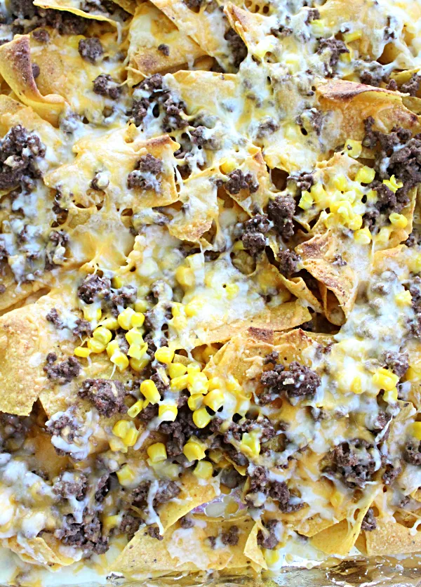 One Pan Broiler Nachos top view