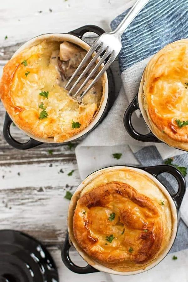 Individual Chicken Mushroom Pot Pies