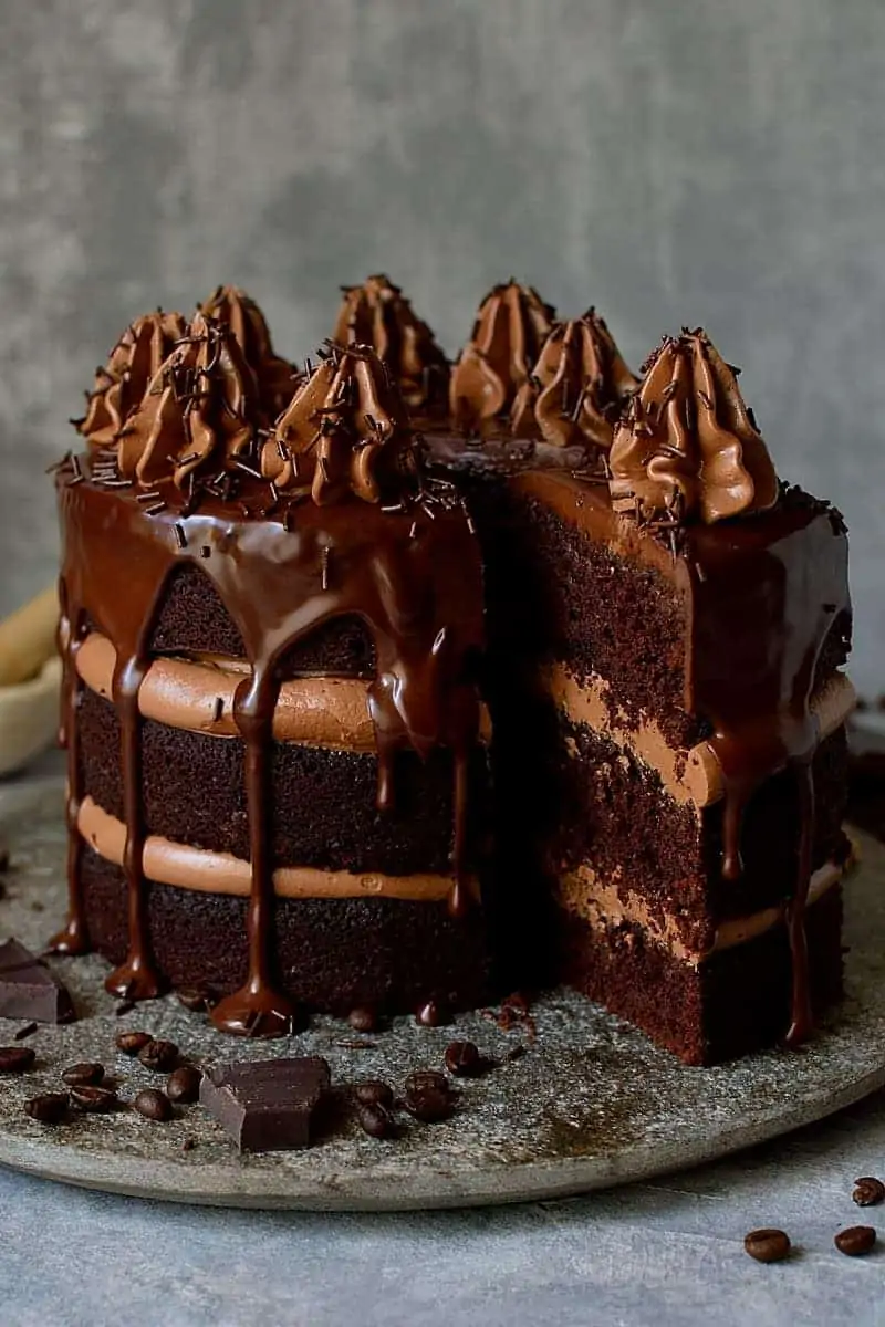 Chocolate Coffee Cardamom Layer Cake