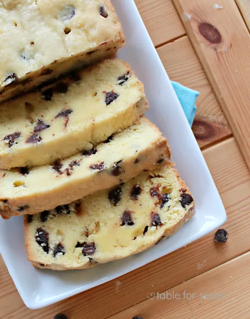 sliced Chocolate Chip Pound Cake