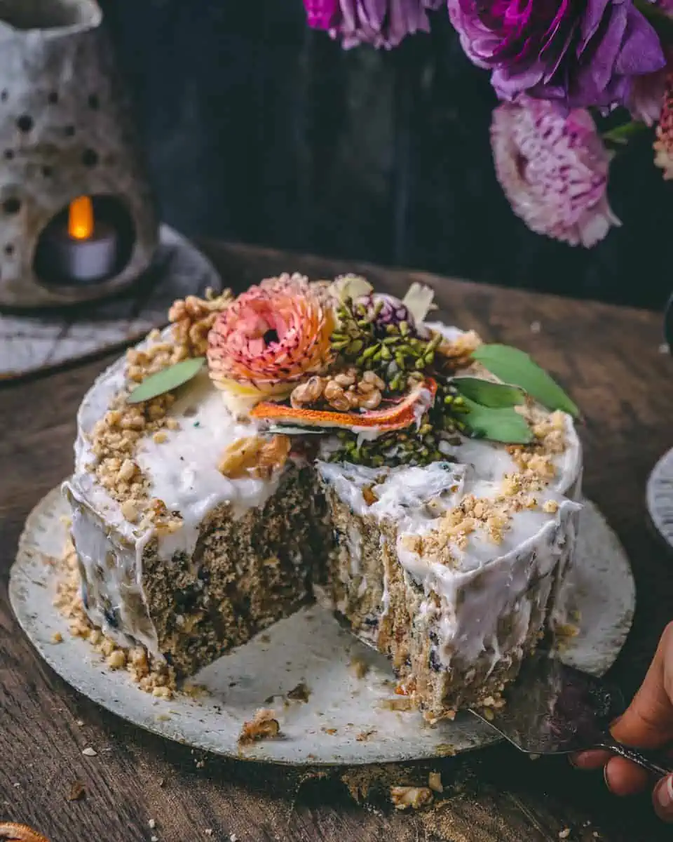 Easy and Delicious Purple Carrot Cake with Blood Orange Jam