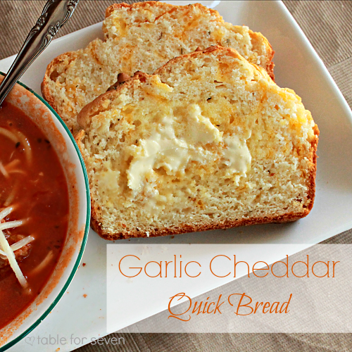 Garlic Cheddar Quick Bread from Table for Seven 