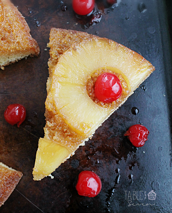 pice of Iron Skillet Pineapple Upside Down Cake
