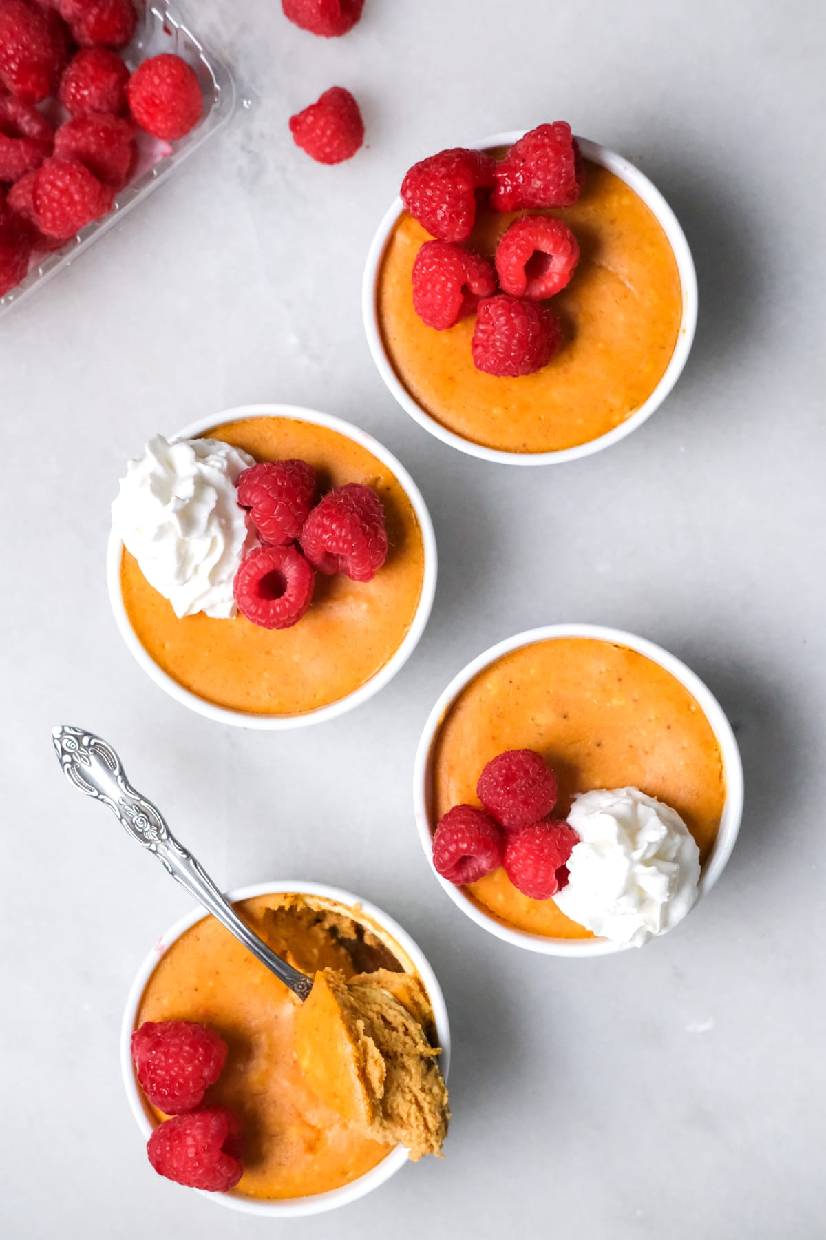 Mini Ramekin Pumpkin Cheesecakes