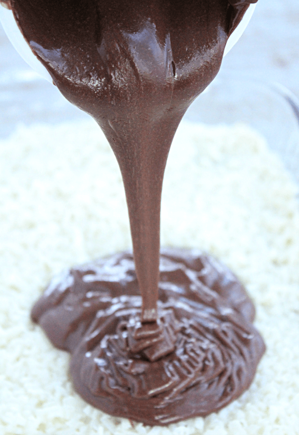 pouring chocolate