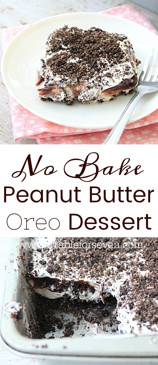No Bake Peanut Butter Oreo Dessert collage