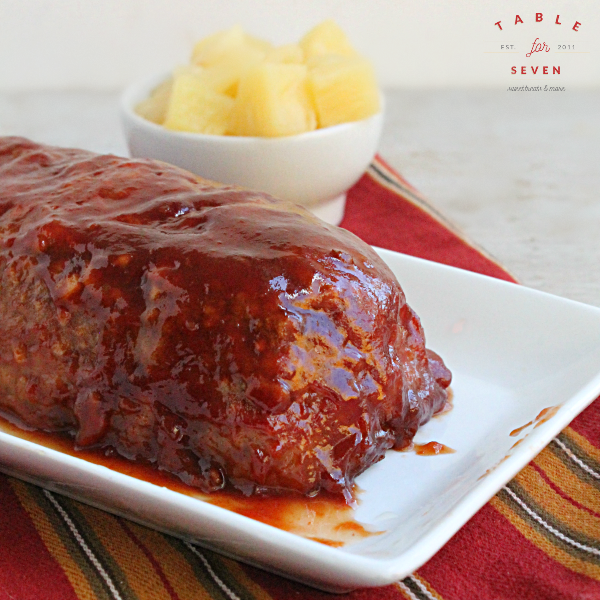 Pineapple Meatloaf on a table