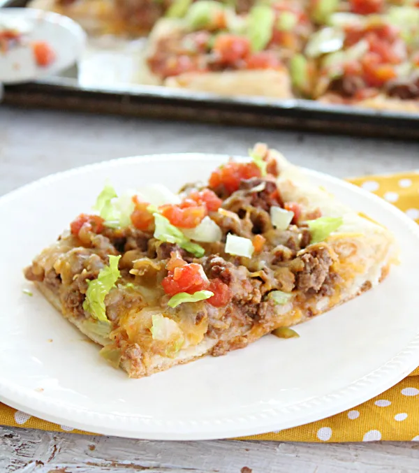 one slice of Taco Pizza