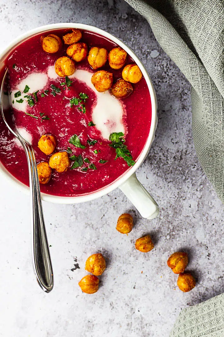 Vegan Beet Soup with Cardamom and Ginger