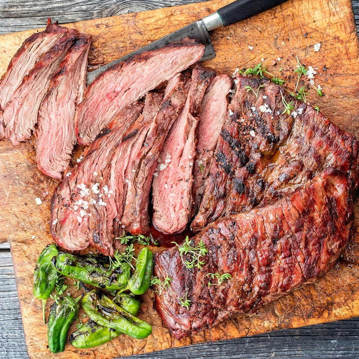 London broil on a cutting board