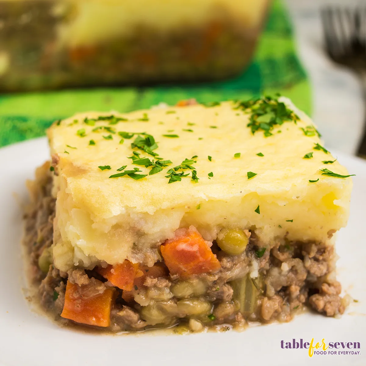Cottage pie served on a plate