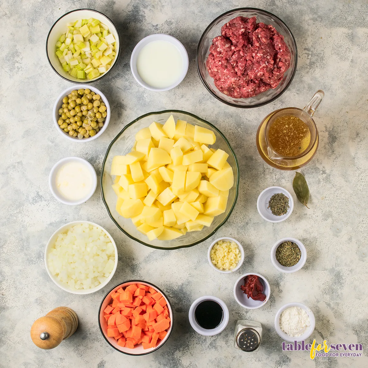 Cottage pie Ingredients