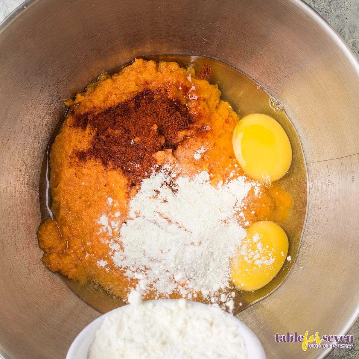 Sweet potato jack ingredients in a bowl