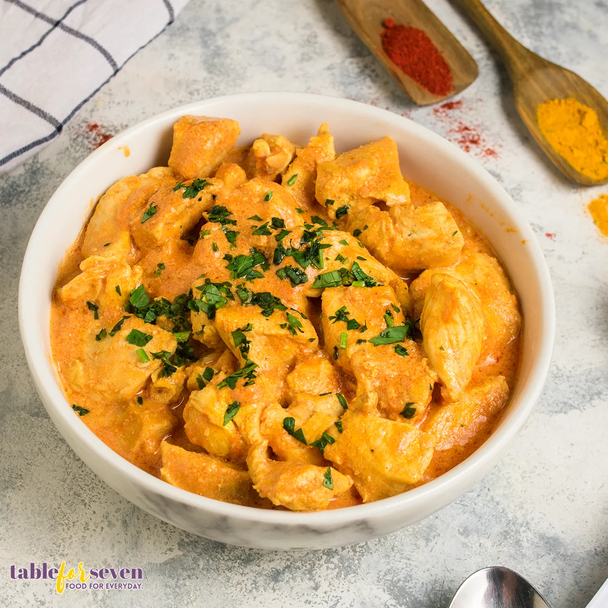a bowl with Gordon Ramsay Butter Chicken
