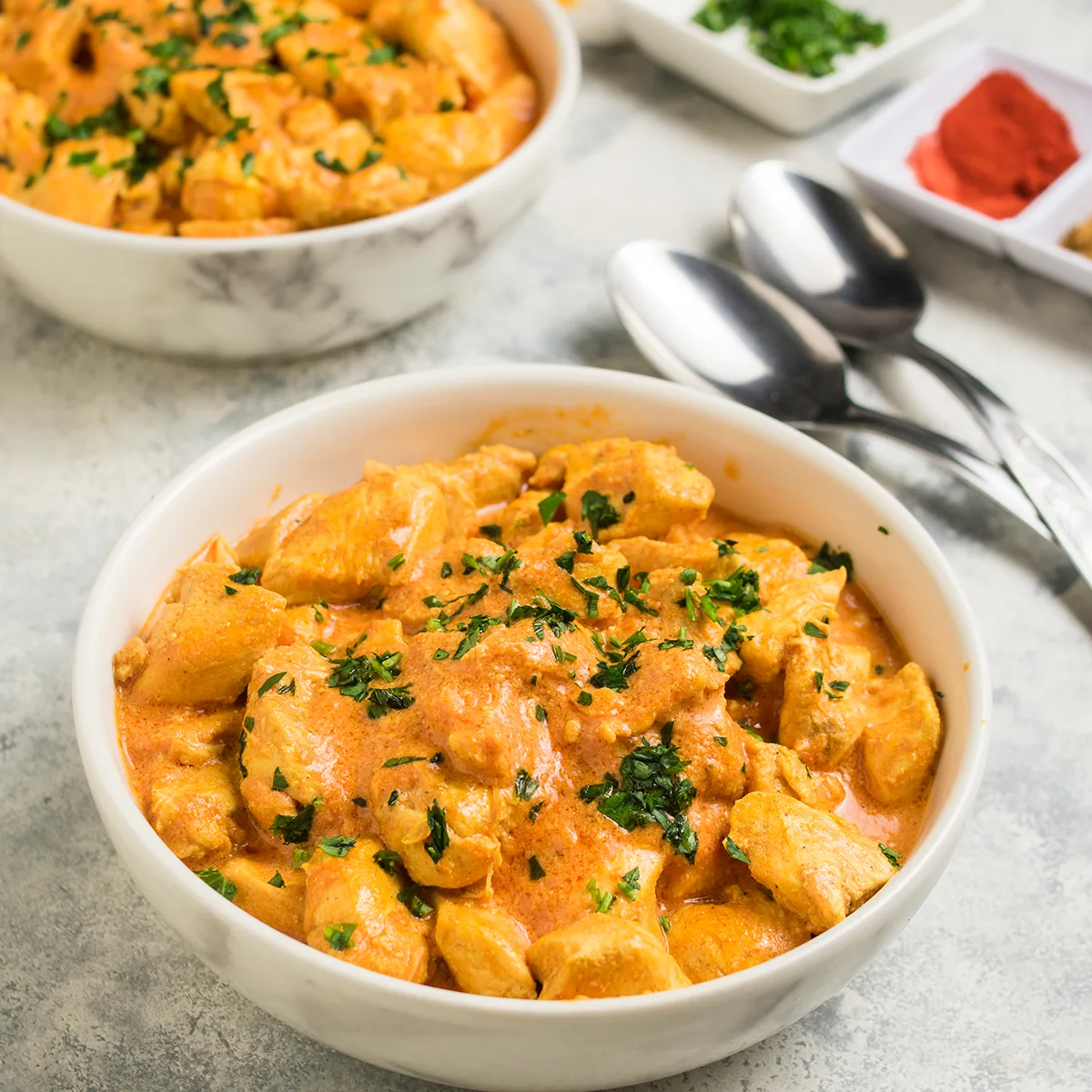 Butter Chicken served