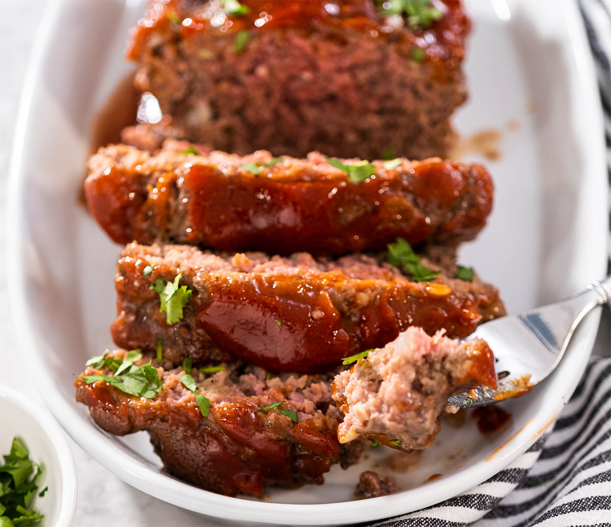 eating classic meatloaf