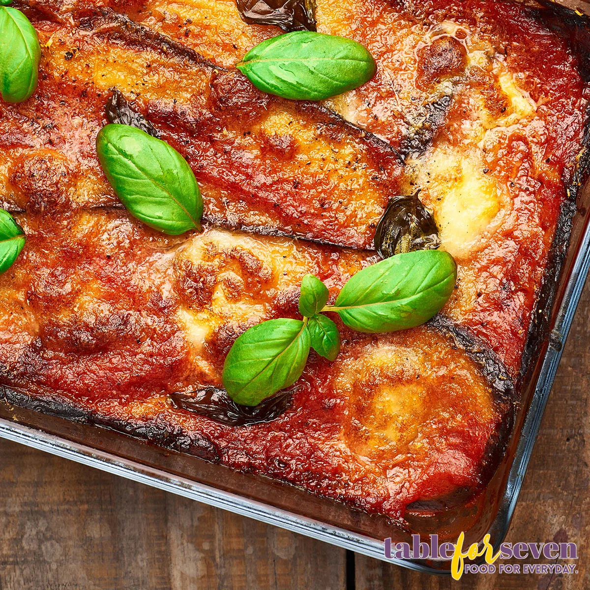 Eggplant Parmigiana fresh from the oven