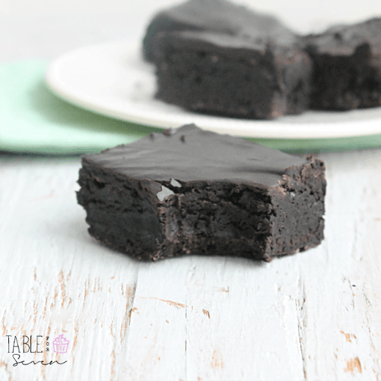 Dark Chocolate Brownies with Dark Chocolate Frosting #darkchocolate #brownies #dessert #tableforsevenblog 