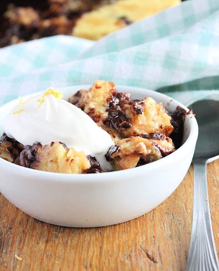 Instant Pot Warm Lemon and Chocolate Chip Bread Pudding- Table for Seven