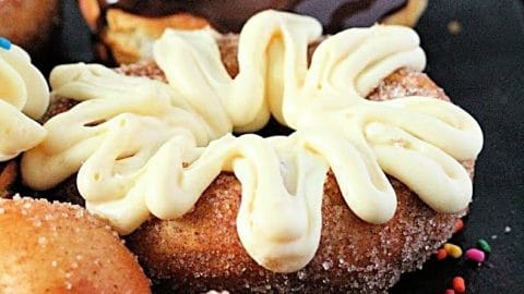 How to Make Doughnuts from Biscuit Dough in Your Air Fryer- Table for Seven #tableforsevenblog #doughuts #biscuitdough #donuts #airfryer
