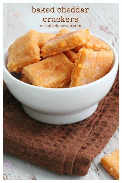 Baked Cheddar Crackers #cheddar #crackers #cheese #kidfriendly #snack #tableforsevenblog