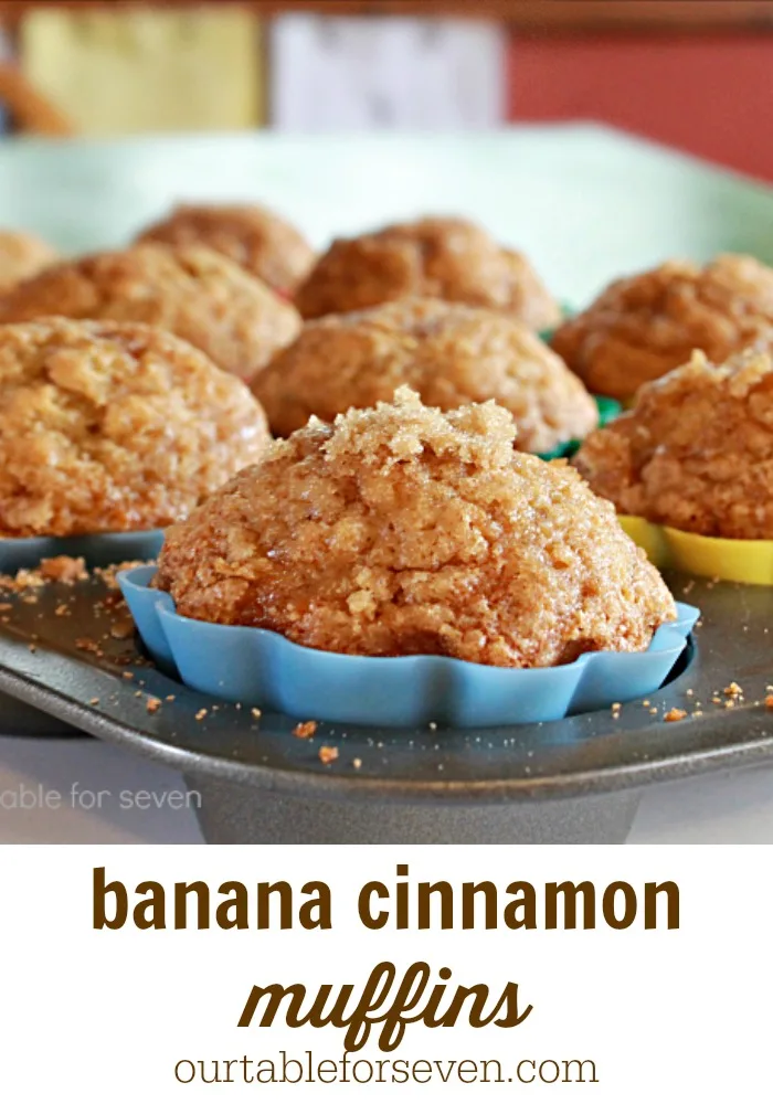 Banana Cinnamon Muffins #tableforsevenblog #muffins #banana #cinnamon