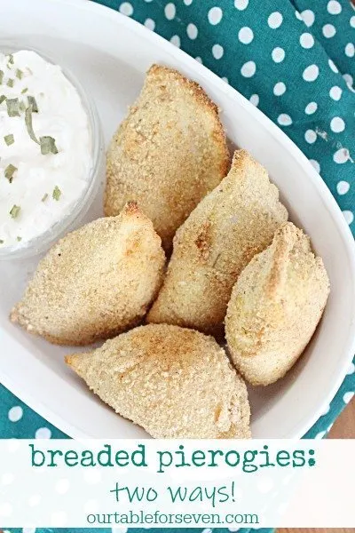 Breaded Pierogies : Two Ways #airfryer #pierogi #tableforsevenblog #pierogies 