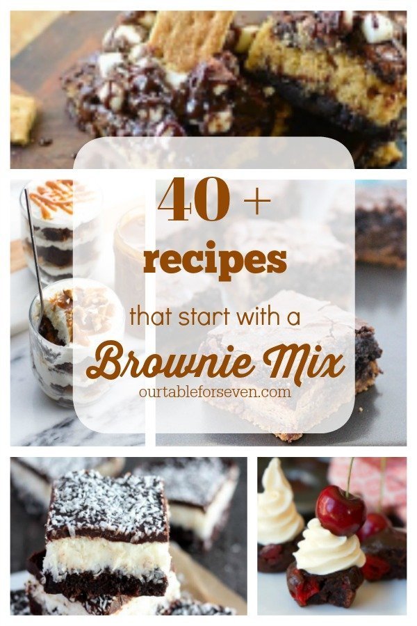 Over 40 Recipes that Start with a Brownie Mix #tableforsevenblog @tableforseven #brownies #reciperoundup #chocolate #dessert #browniemix