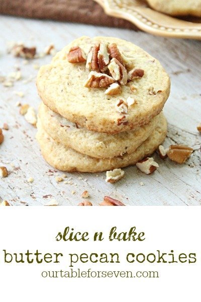 Slice n Bake Butter Pecan Cookies #pecan #butterpecan #cookies #tableforsevenblog #dessert #butterpecancookies
