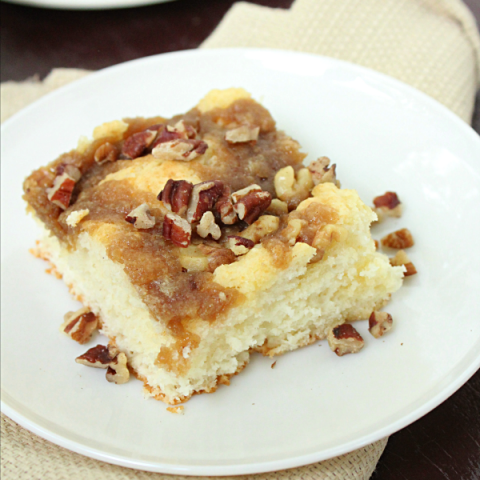Cake Mix Cinnamon Walnut Coffee Cake #coffeecake #tableforsevenblog #cakemix #walnut #cinnamon